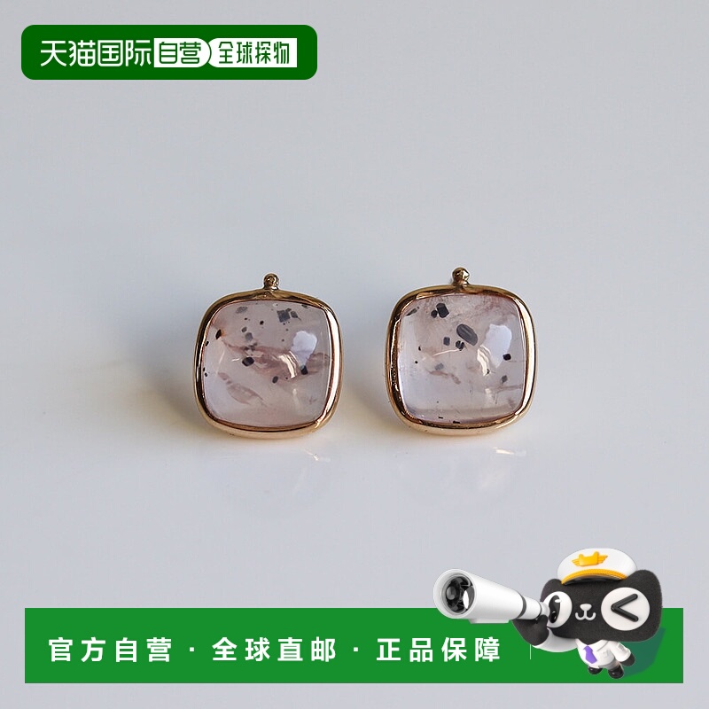 1h可退 日本直邮cui-cui Dotty Pink Quartz 耳钉 K10YG 777136