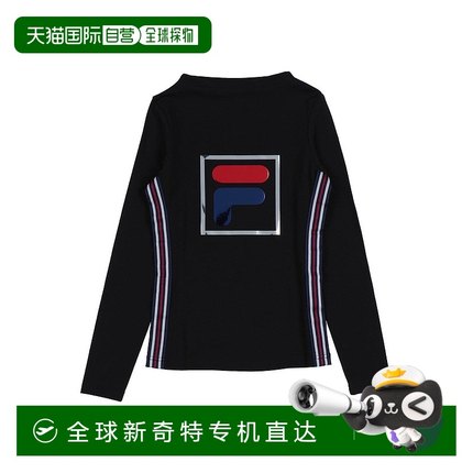 1h可退 香港直邮潮奢 Fila 斐乐 女童 T恤童装 black黑色 舒适时