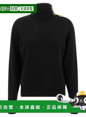 香港直邮BALMAIN 女士针织衫 FF0KF100KI870PA AW2025 黑色 Cashm