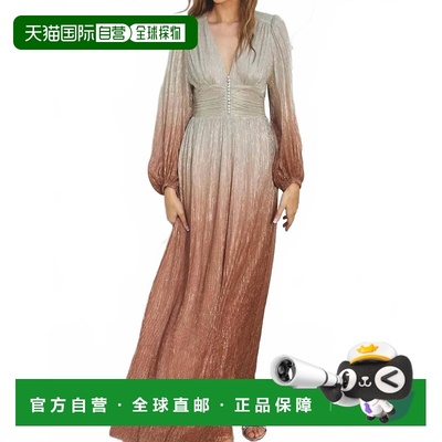 自营dress forum星光Maxi连衣裙，柏油青铜色 美国奥莱直发