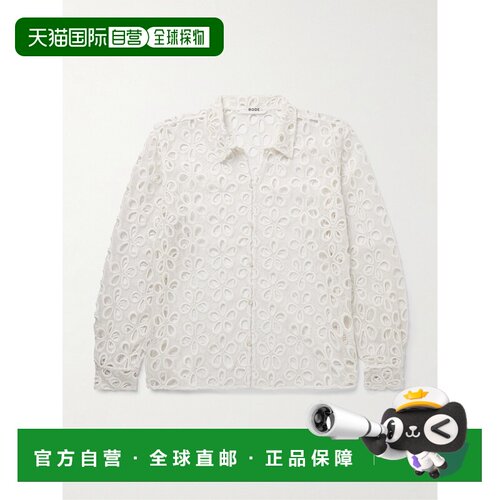 香港直邮Bode 男士 Primrose 马德拉刺绣棉花边衬衫 MRS24SH043NA