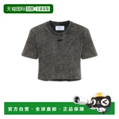 香港直邮off white 1h可退 女士 灰白色徽标刺绣圆领 恤 OWAA08