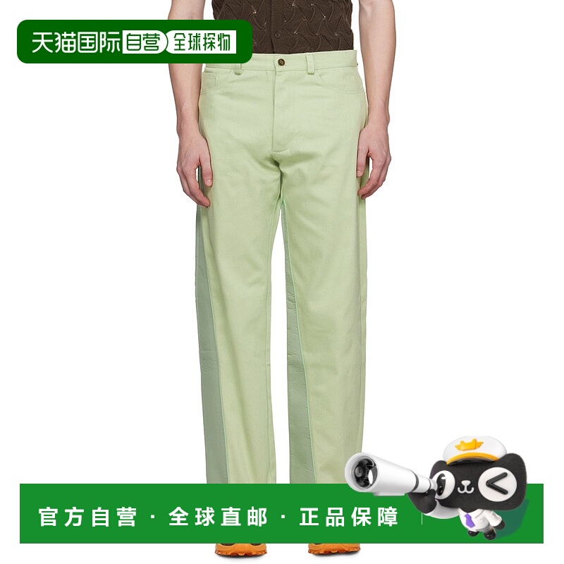 1h可退 香港直邮潮奢 Robyn Lynch 男士 绿色拼接牛仔裤 AW23RLTR