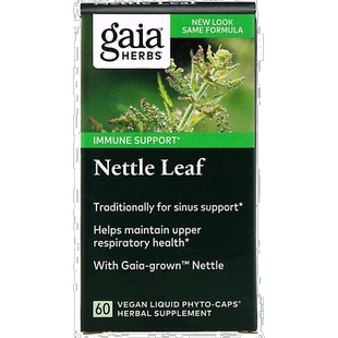 香港直发Gaia Herbs风疹块叶胶囊清凉易于吸收舒缓健康无麸质60粒