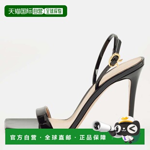 自营Gianvito Rossi Black Patent Leather Ribbon Stiletto Ankl