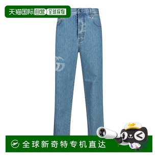 香港直邮潮奢 古驰 1h可退 Gucci 815642XDC 男士 激光印花牛仔裤