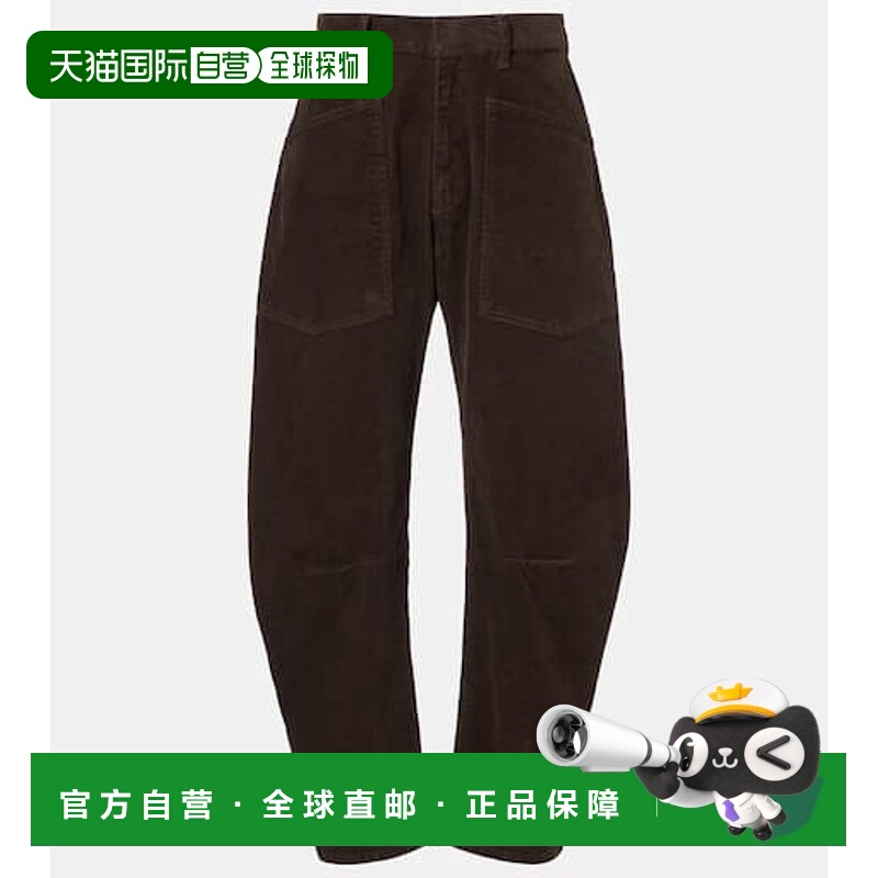 1h可退 香港直邮NILI LOTAN 女士 Shon barrel-leg 棉混纺灯芯绒