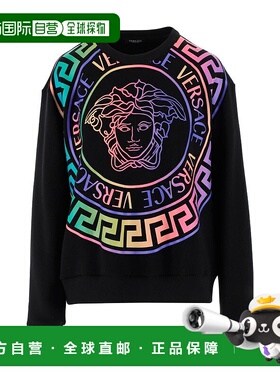 香港直邮Versace 黑色印花卫衣 10015741A011742B070范思哲
