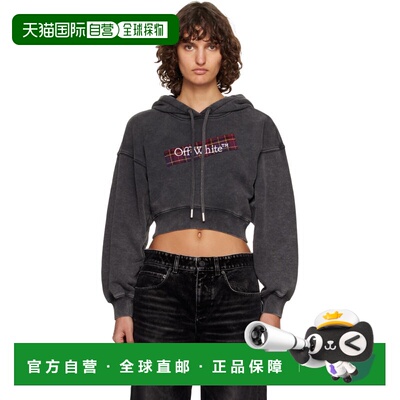 1h可退 香港直邮潮奢 off-white 女士 灰色 Bookish Crop Logo 连