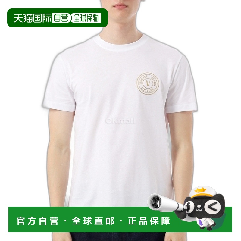 韩国直邮VERSACE V 形徽章 T 恤 (78GAHT00 CJ00T G03)范思哲
