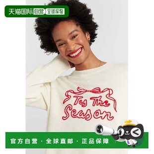 自营chinti & parkerCream Wool-Cashmere Tis The Season Sweate