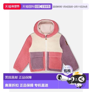 自营deux par deuxLong Sleeve Sherpa Jacket Pink Colorblock -