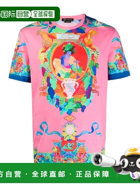 香港直邮Versace 印花修身T恤 A77276A234048A7237短袖范思哲男装