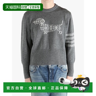 美国直邮THOM BROWNE-男士4酒吧条纹假日赫克托镶嵌提花美利奴羊