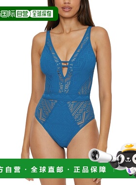 自营Becca Color Play Swimsuits Women's  Lagoon Crochet Plung
