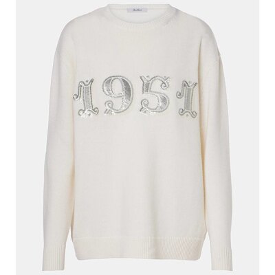 潮奢 MaxMara 麦斯玛拉 女士 Plata 精饰羊毛羊绒毛衣 001379