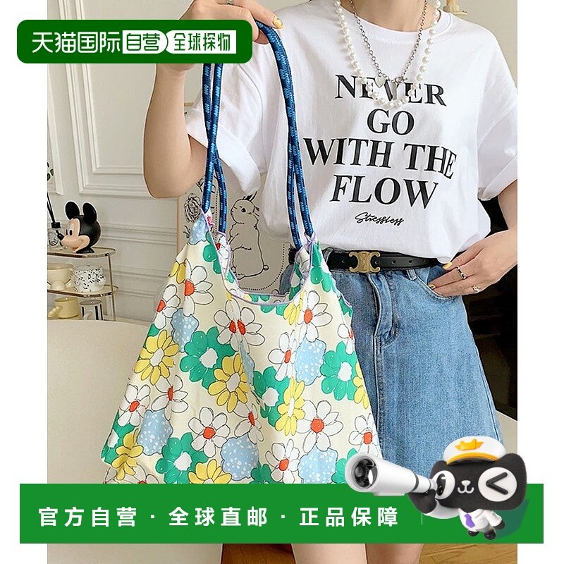 日本直邮florge 花卉丝带满版图案购物袋 环保袋 副包 [FL8218AW0