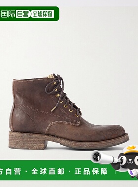 1h可退 香港直邮Visvim 维斯维木 男士 Virgil 磨边皮质绑带靴子