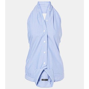 条纹毛边棉质上衣 女士 000895 巴黎世家 Balenciaga