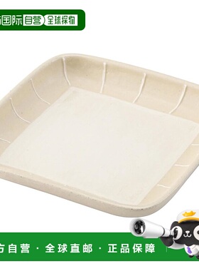 【日本直邮】波佐見烧盘 方形 直径约19cm 土底 白色 25238陶瓷