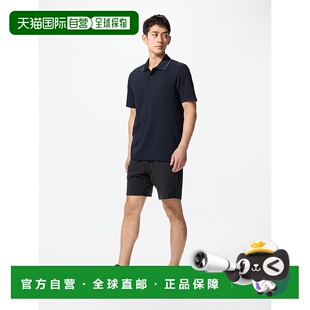 日本直邮UNIQLO优衣库 纯色中腰速干直筒休闲短裤 男款 黑色