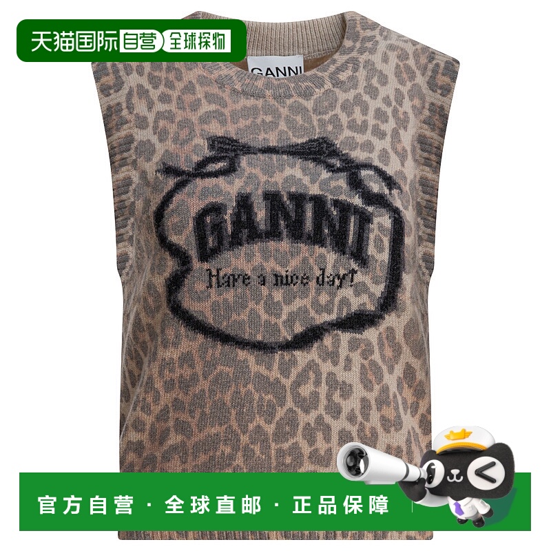 1h可退 香港直邮GANNI 女士针织衫 A1070044943 SS2026 棕色 Wool