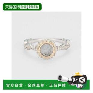 日本直邮日潮 agete阿卡朵银色拉布拉多石/石英戒指宝石水晶金色