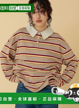 1h可退 日本直邮Re:EDIT 女士休闲条纹短袖T恤 139402