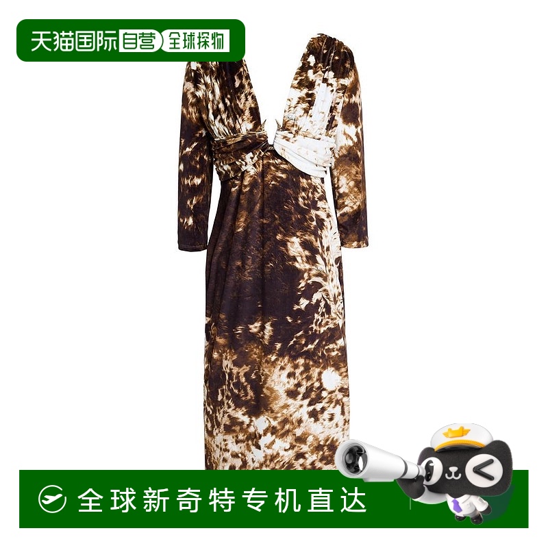 1h可退 【美国直邮】roberto cavalli 女士 连衣裙长袖紧身长裙