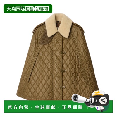 1h可退 香港直邮Burberry 绗缝斗篷棉服 81222711