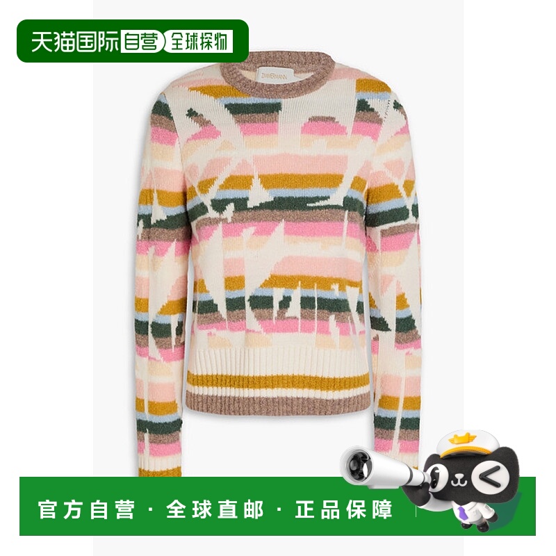 香港直邮ZIMMERMANN 女士 提花针织美利奴羊毛羊毛混纺毛衣 8222T