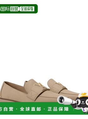 自营欧洲直邮LV路易威登 Mare女士米色皮革logo标识乐福鞋