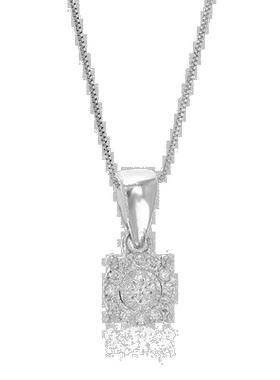 自营vir jewels1/10 克拉实验室种植钻石圆圈吊坠项链 .925 纯银