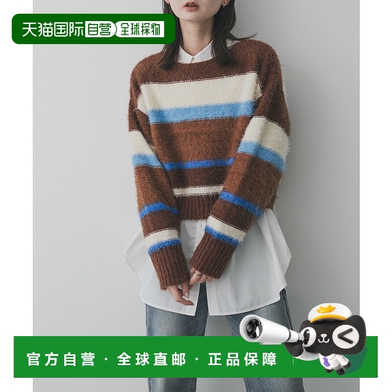 1h可退 日本直邮SENSE OF PLACE 女装 宽松短款半高领 扁平罗纹针