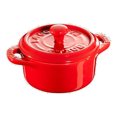 Staub Ceramic 3-pc Mini Round Cocotte Set - 樱桃 【美国奥莱