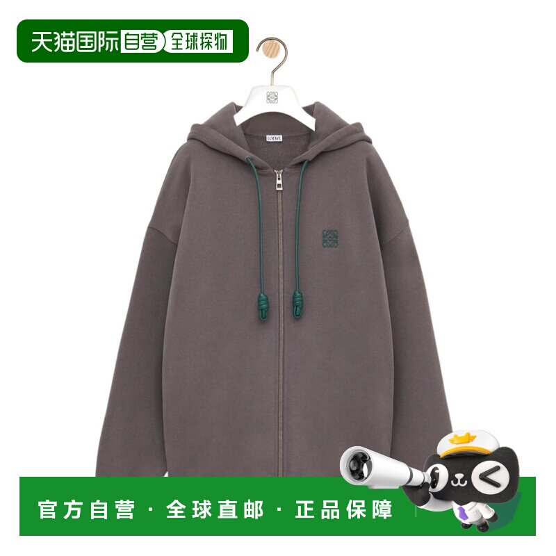 香港直邮LOEWE 男士卫衣 H526Y25X871140 SS2026 灰色 拉链连帽衫