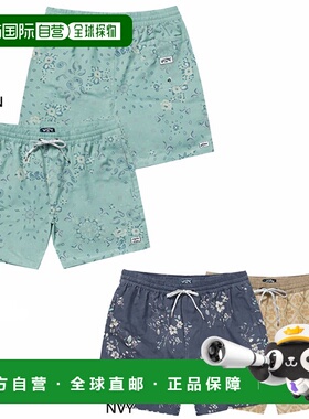 日本直邮Billabong 男士 Good Times LB 沙滩短裤休闲泳装绿色黄B