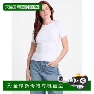 美国奥莱直发 纯白色 自营 guessAmiri标志毛衣上衣