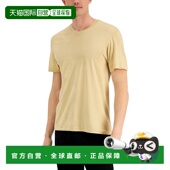 100137680MN男式 淡卡其色V领短袖 套头衫 自营Alfani MCWW96 米色