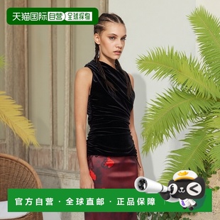 甘尼 女士 上装 香港直邮潮奢 Ruched GANNI Velvet 1h可退 黑色