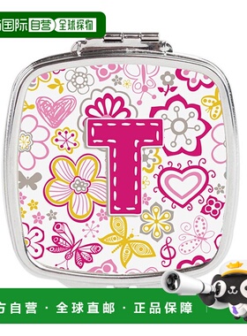 自营 Carolines Treasures CJ2005-TSCM 字母 T 花蝴蝶粉色正品