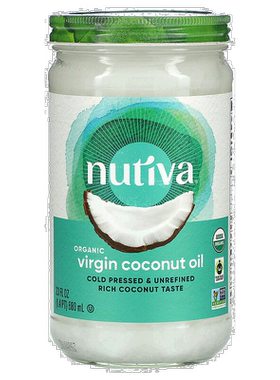香港直发Nutiva优缇椰子油冷压初榨营养有机健康呵护全家680ml