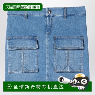 蓝色牛仔迷你半身裙童装 1h可退 女童 香港直邮Chloe C20456 蔻依
