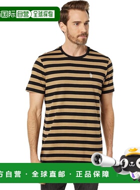 自营u.s. polo assn.美国马球协会T恤男式M码黑色卡其条纹圆领短J