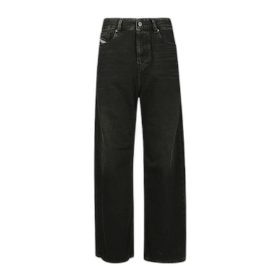 香港直邮DIESEL 女士牛仔裤 A0692609J9602 AW2025 黑色 直筒牛仔