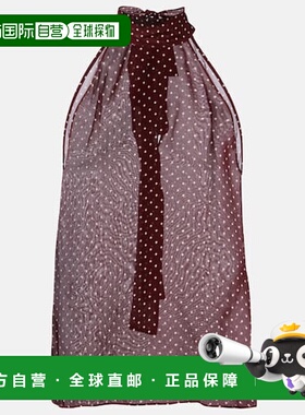 1h可退 香港直邮NILI LOTAN 女士 Alla 波尔卡圆点挂脖真丝上衣