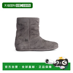 自营欧洲直邮Balenciaga巴黎世家 Alaska Soft男士反绒logo圆头短