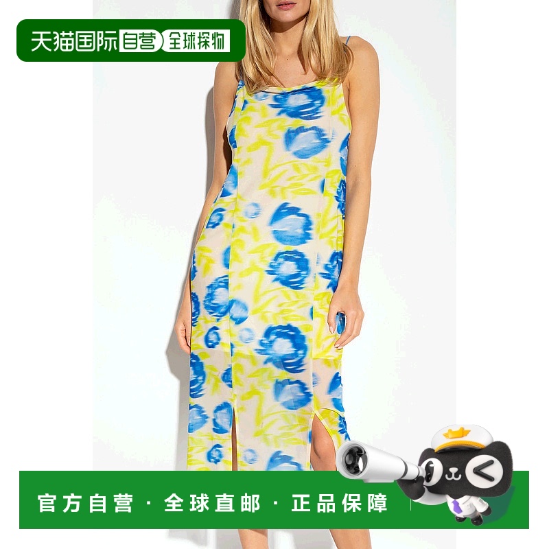 香港直邮GANNI 女士半身裙 T3417799 AW2023 黄色 无袖连衣裙