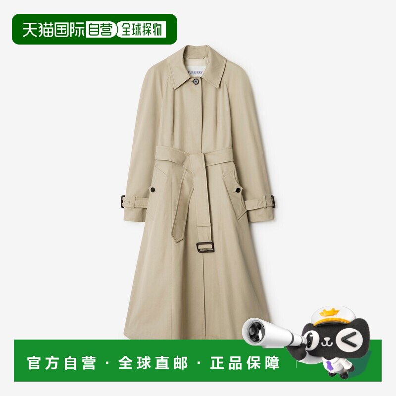 欧洲直邮Burberry (2025新品) 长款嘎巴甸 埃林汉姆贴心大衣格纹