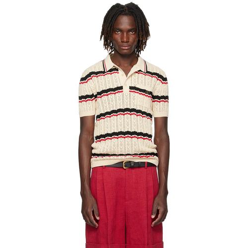 潮奢 Valentino 华伦天奴 男士 驼色条纹 Polo 衫 7V3KP03XB0S